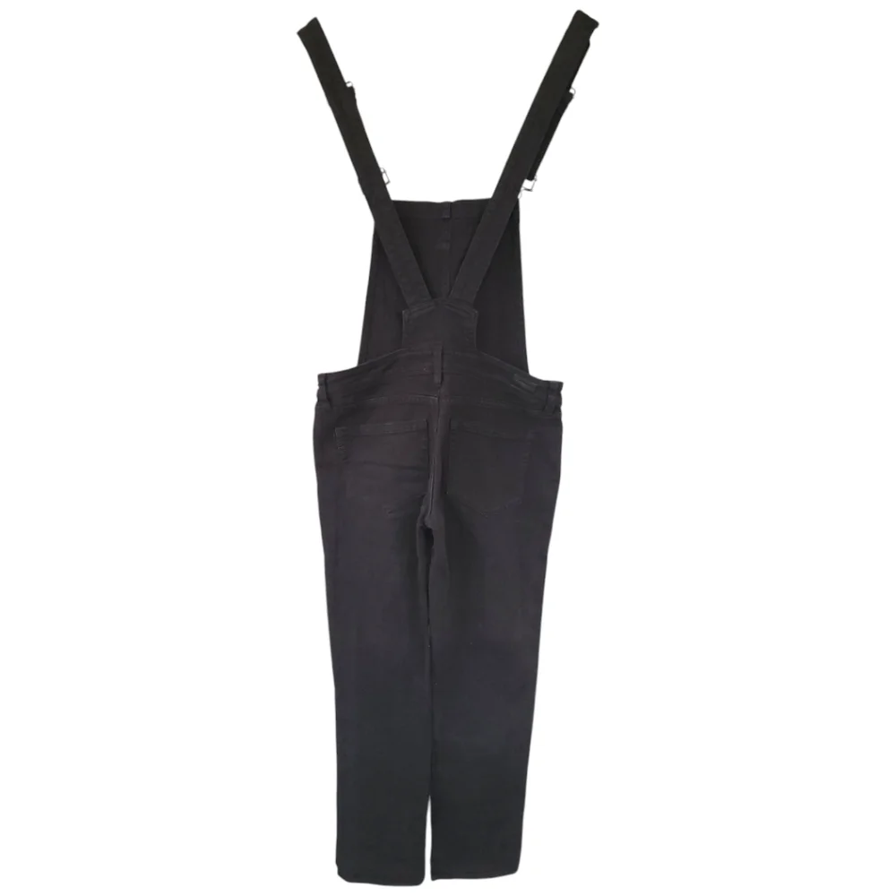 PAIGE Sierra High Waist Denim Overalls Vintage Black 24 ASO Olivia Palermo - Picture 6 of 16